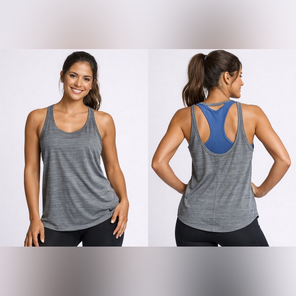 Nike Gray Scoopneck Open Back Dri-Fit Workout Tank
